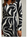 Moodo Fekete-fehér átlapolós ruha