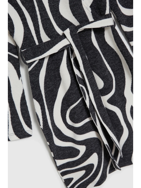 Moodo Fekete-fehér átlapolós ruha