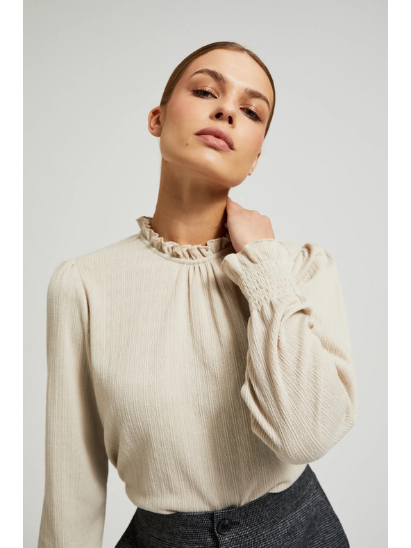 Moodo Bézs női hosszú ujjú felső