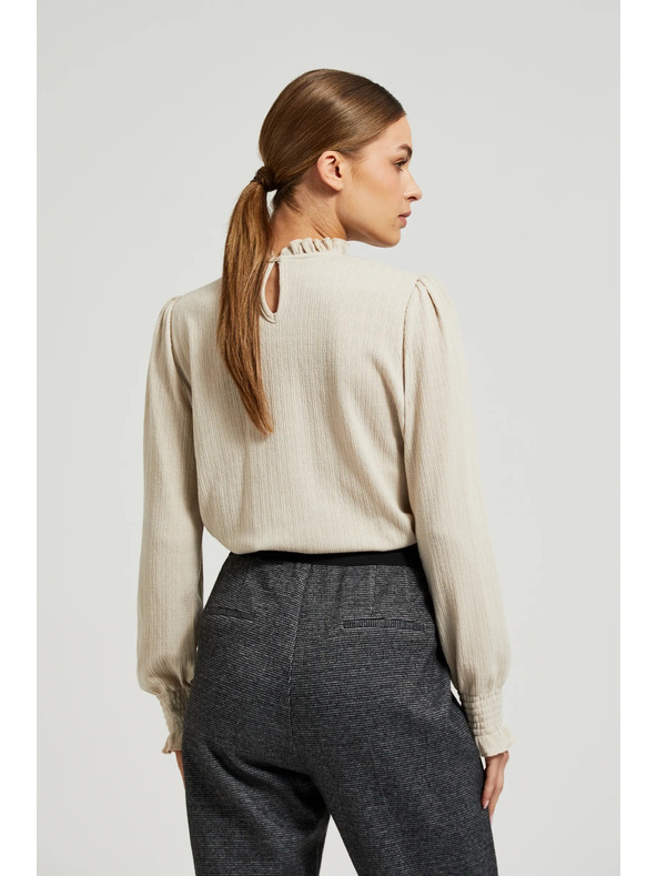 Moodo Bézs női hosszú ujjú felső