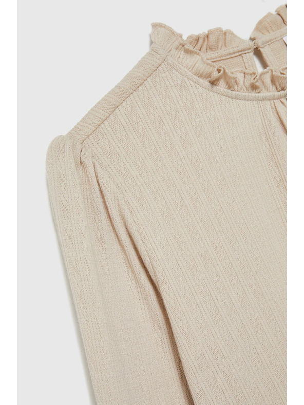 Moodo Bézs női hosszú ujjú felső