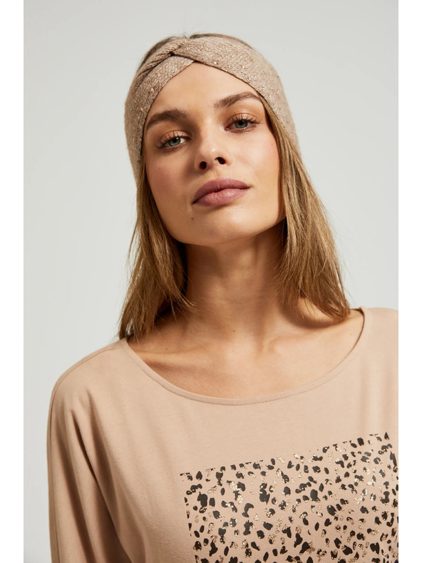 Moodo Világos barna női hosszú ujjú felső