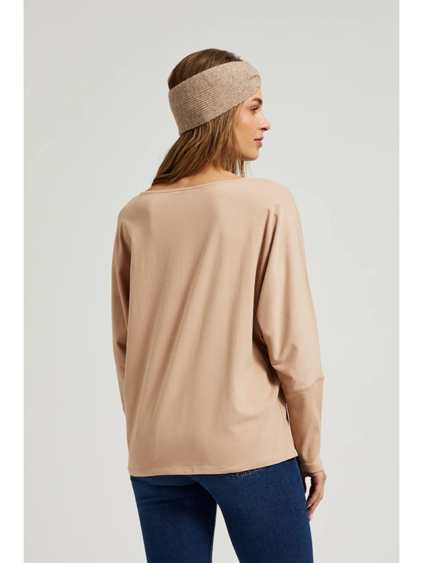 Moodo Világos barna női hosszú ujjú felső