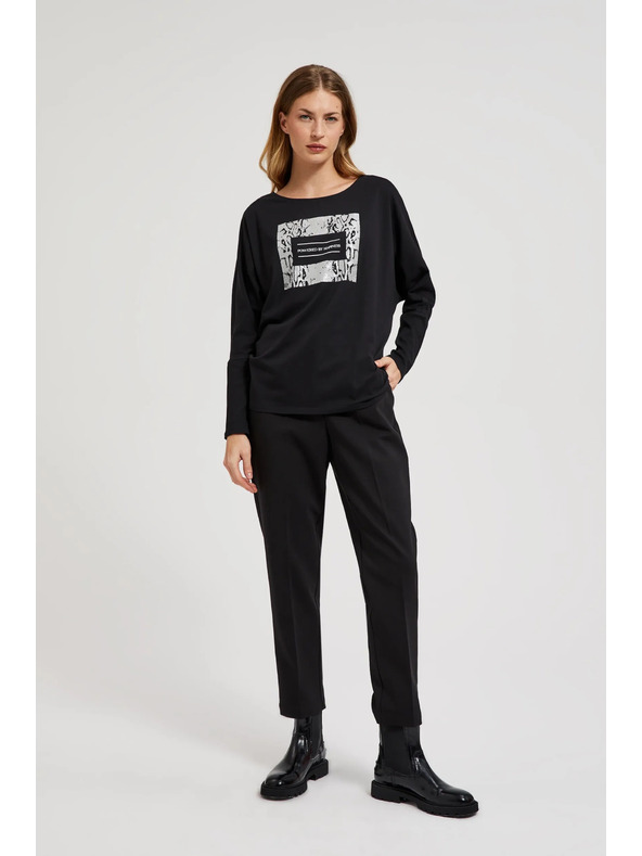 Moodo Fekete női hosszú ujjú felső