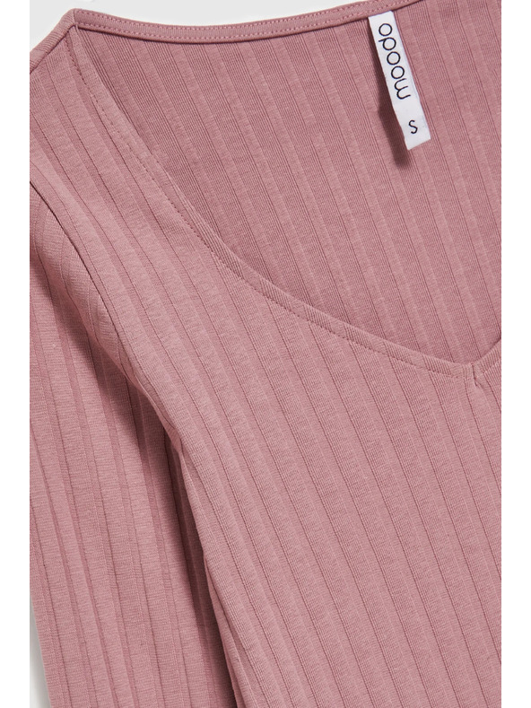 Moodo Púder rózsaszín női hosszú ujjú felső