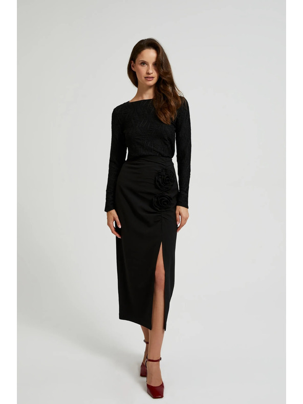 Moodo Fekete női hosszú ujjú felső