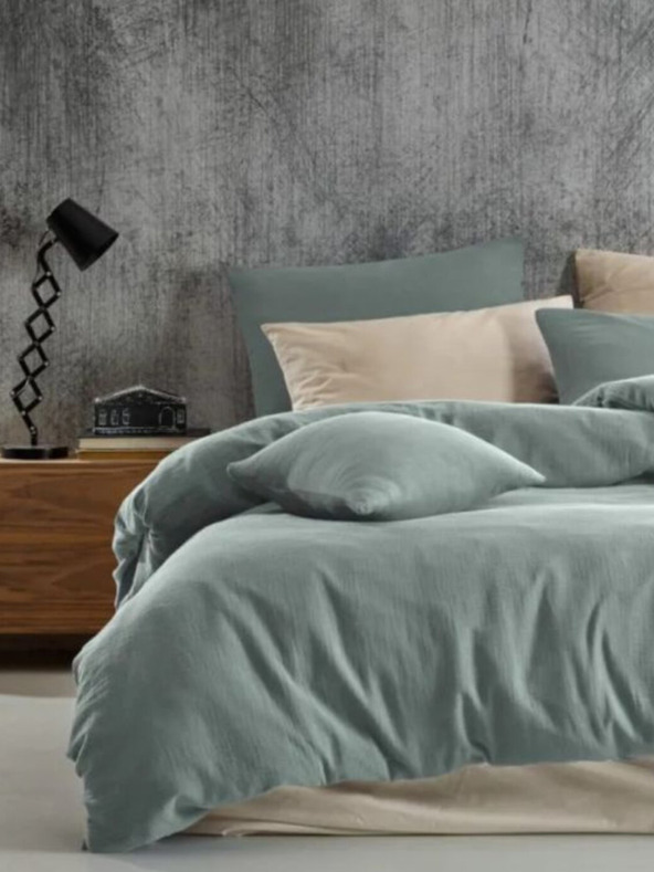 Kvalitex Francia muszlin ágynemű 240x220, 70x90cm világoszöld Kvalitex