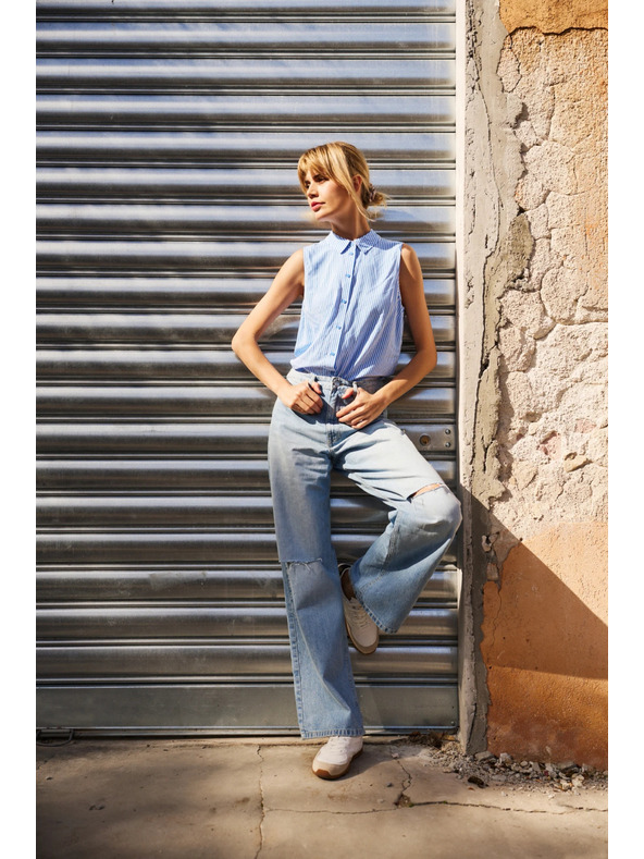 Moodo Kék női szakadt farmer Moodo