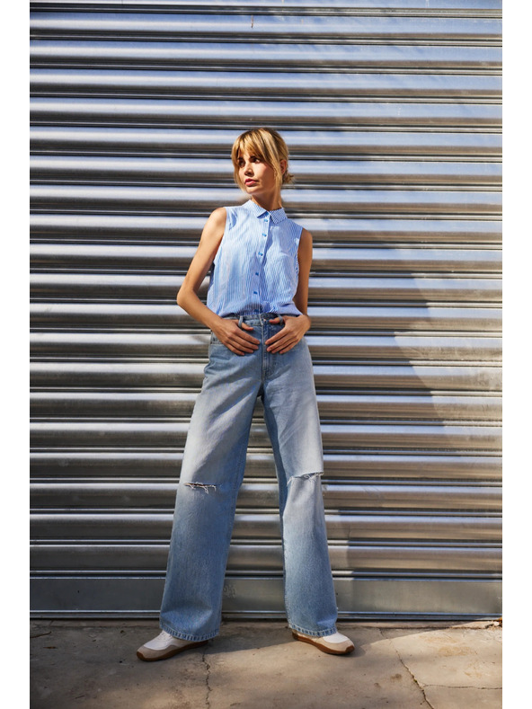 Moodo Kék női szakadt farmer Moodo