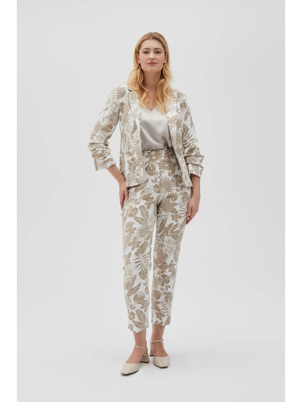 Moodo Fehér virágmintás női nadrág Moodo