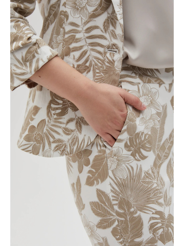 Moodo Fehér virágmintás női nadrág Moodo