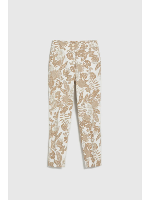 Moodo Fehér virágmintás női nadrág Moodo