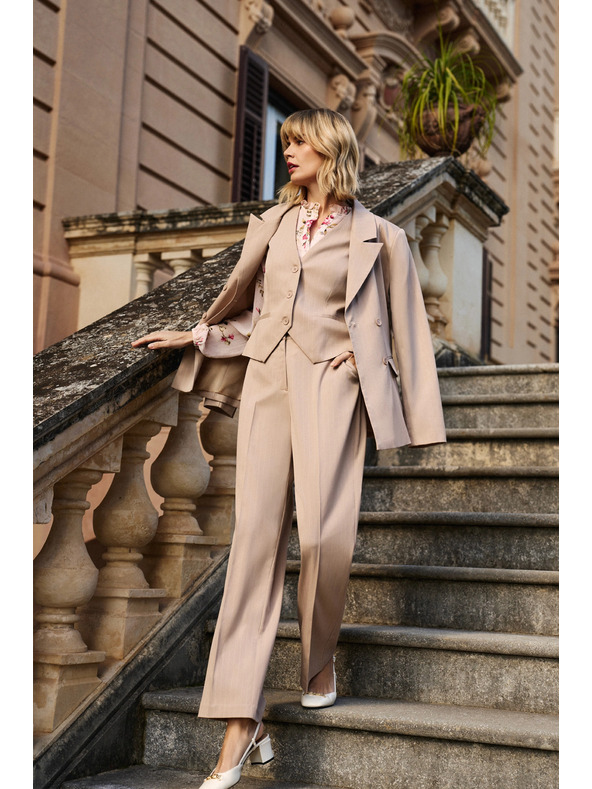 Moodo Bézs női alkalmi nadrág Moodo