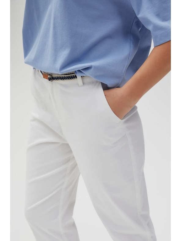 Moodo Fehér Moodo női nadrág övvel