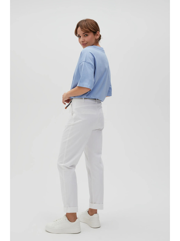 Moodo Fehér Moodo női nadrág övvel