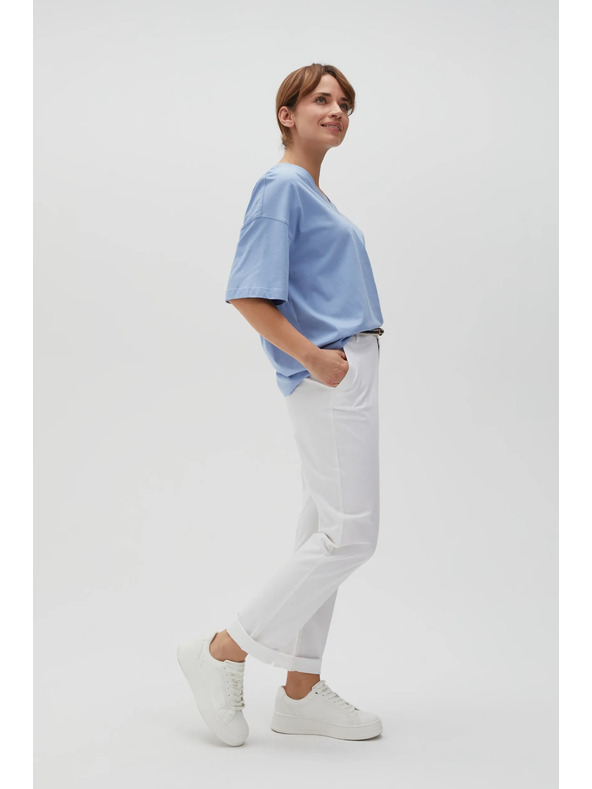 Moodo Fehér Moodo női nadrág övvel