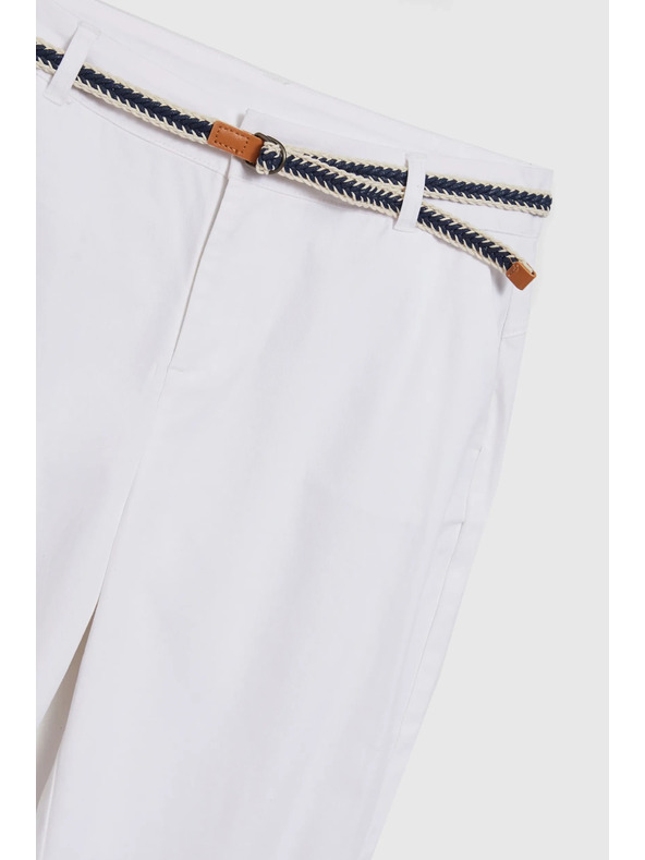 Moodo Fehér Moodo női nadrág övvel