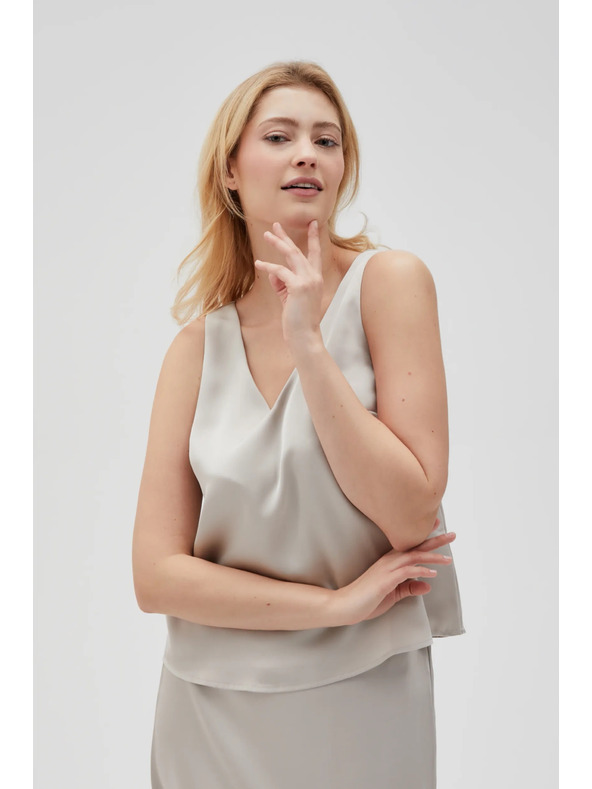 Moodo Bézs Moodo ujjatlan női felső