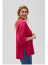 Moodo Fukszia Moodo női pulóver oldalsó hasítékkal
