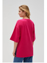 Moodo Fukszia Moodo női pulóver oldalsó hasítékkal