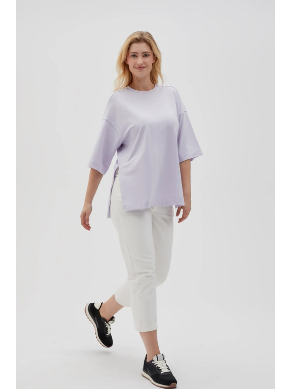 Moodo Lila Moodo női pulóver oldalsó hasítékkal