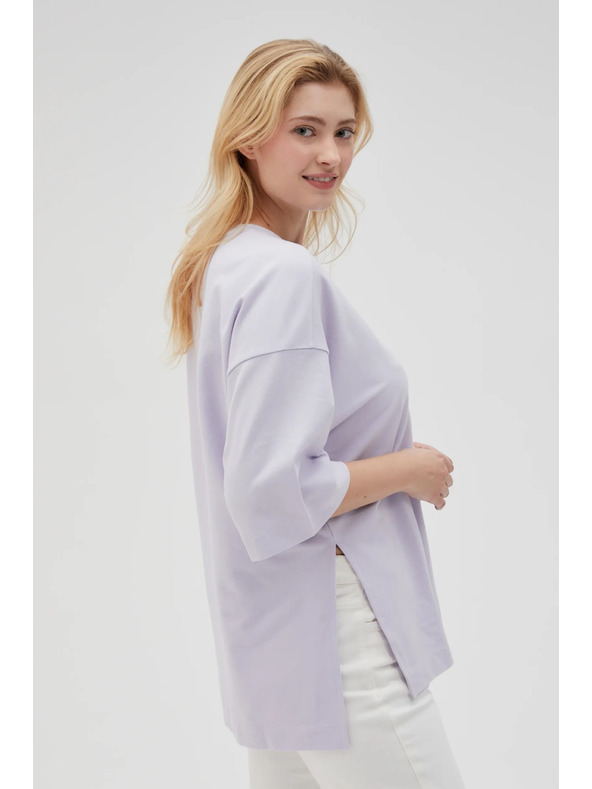 Moodo Lila Moodo női pulóver oldalsó hasítékkal