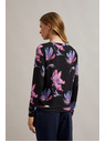 Moodo Lila-fekete virágos pulóver