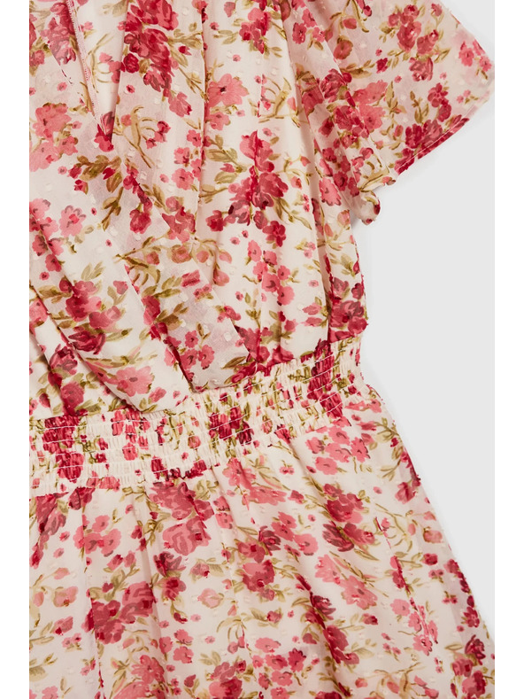 Moodo Fehér-piros virágos Moodo női ruha