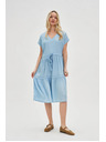 Moodo Világoskék fodros midi ruha Moodo