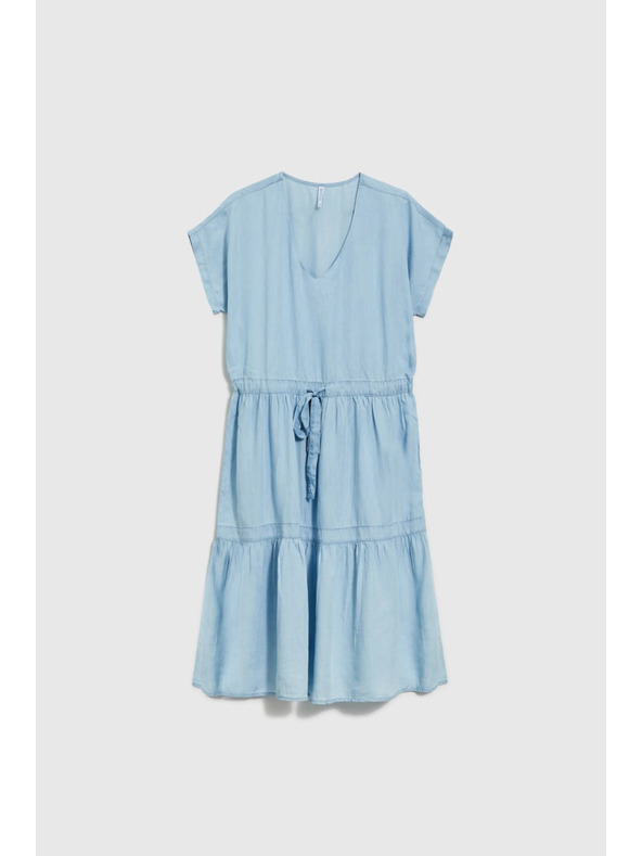 Moodo Világoskék fodros midi ruha Moodo