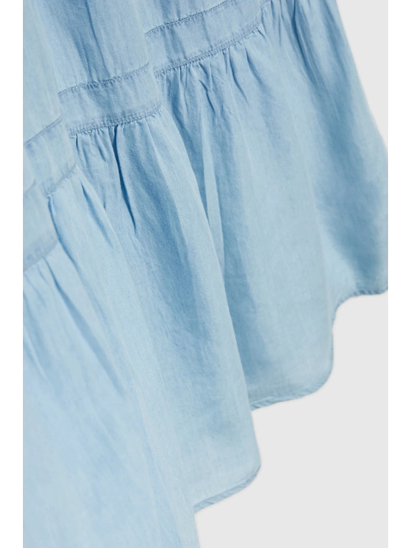 Moodo Világoskék fodros midi ruha Moodo