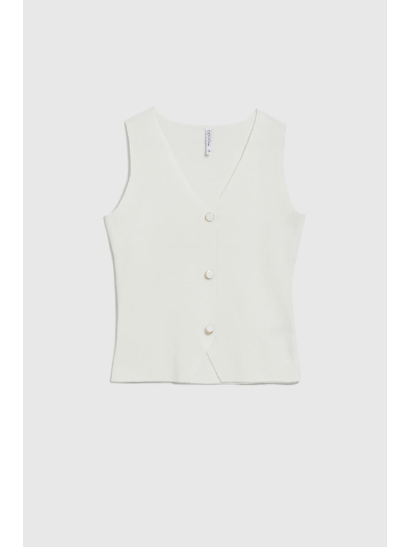 Moodo Fehér Moodo női ujjatlan felső gombokkal