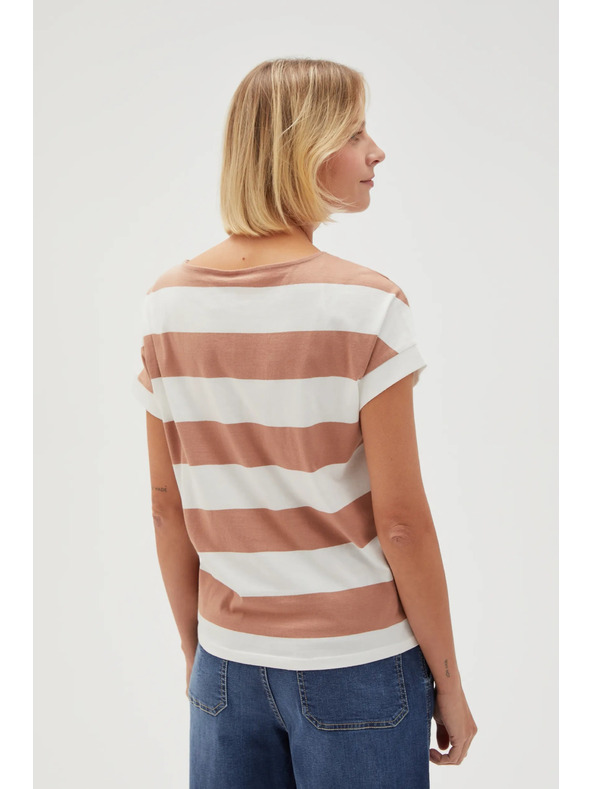 Moodo Bézs-fehér csíkos Moodo női póló