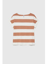 Moodo Bézs-fehér csíkos Moodo női póló