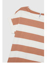 Moodo Bézs-fehér csíkos Moodo női póló