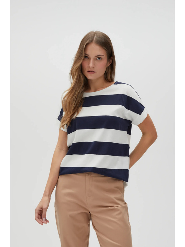 Moodo Kék-fehér csíkos Moodo női póló