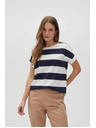 Moodo Kék-fehér csíkos Moodo női póló