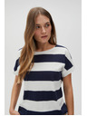 Moodo Kék-fehér csíkos Moodo női póló
