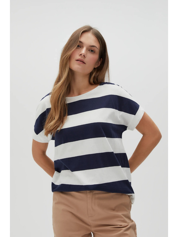 Moodo Kék-fehér csíkos Moodo női póló