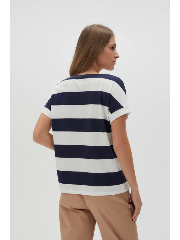 Moodo Kék-fehér csíkos Moodo női póló