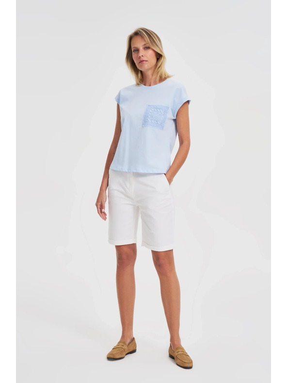 Moodo Világoskék pamut top zsebbel