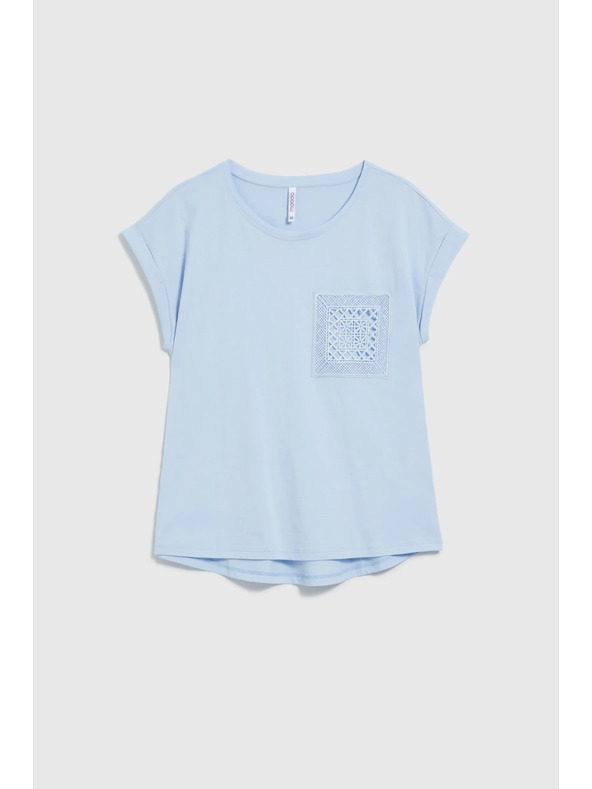 Moodo Világoskék pamut top zsebbel