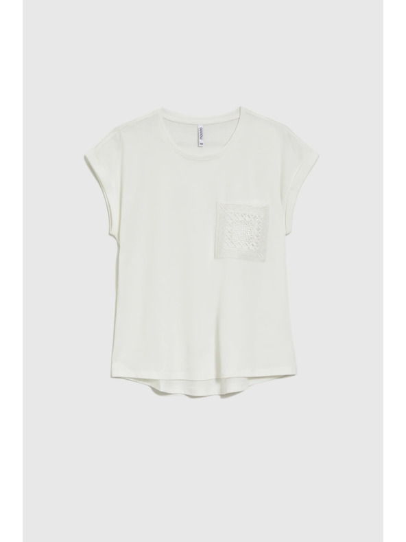 Moodo Fehér pamut top zsebbel