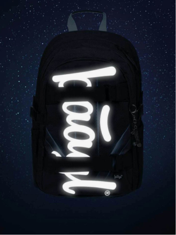 BAAGL  Fekete 3 szett skate bluelight: hátizsák, tolltartó, táska Baagl