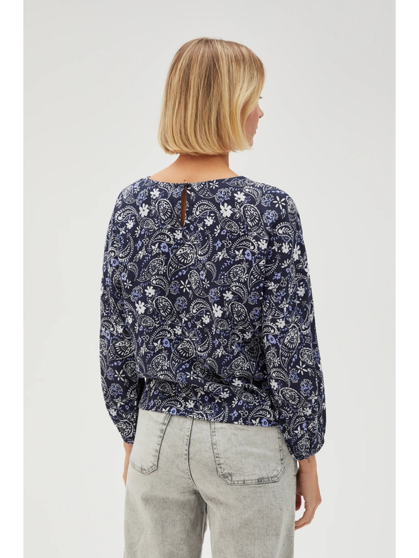Moodo Sötétkék mintás női blúz
