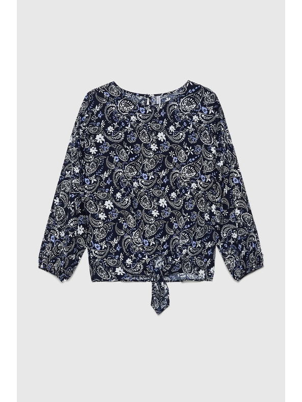 Moodo Sötétkék mintás női blúz
