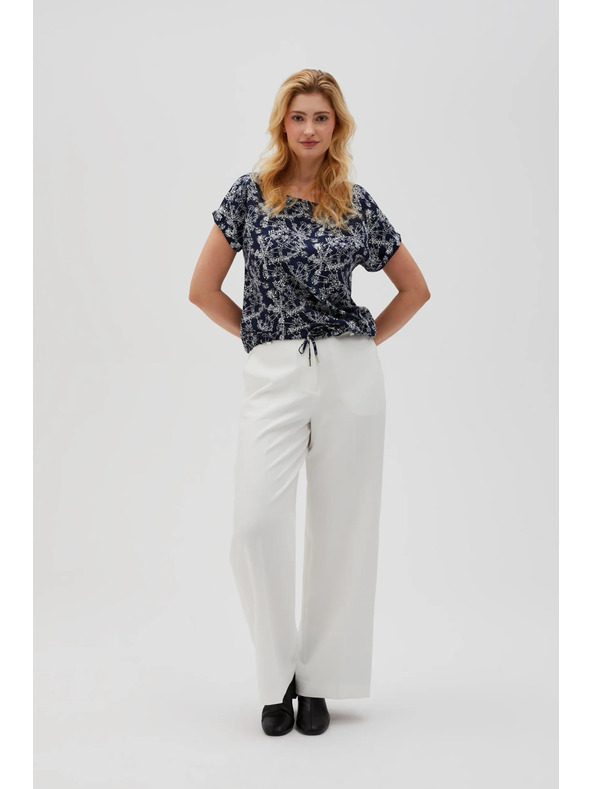 Moodo Sötétkék női blúz megkötővel