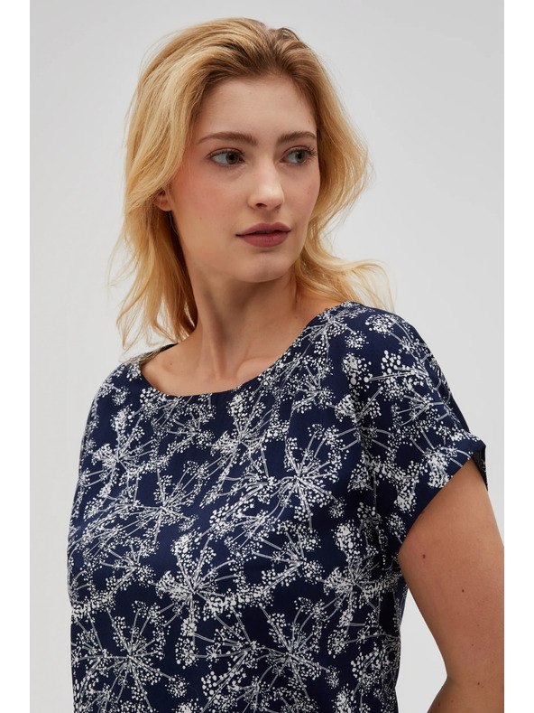 Moodo Sötétkék női blúz megkötővel