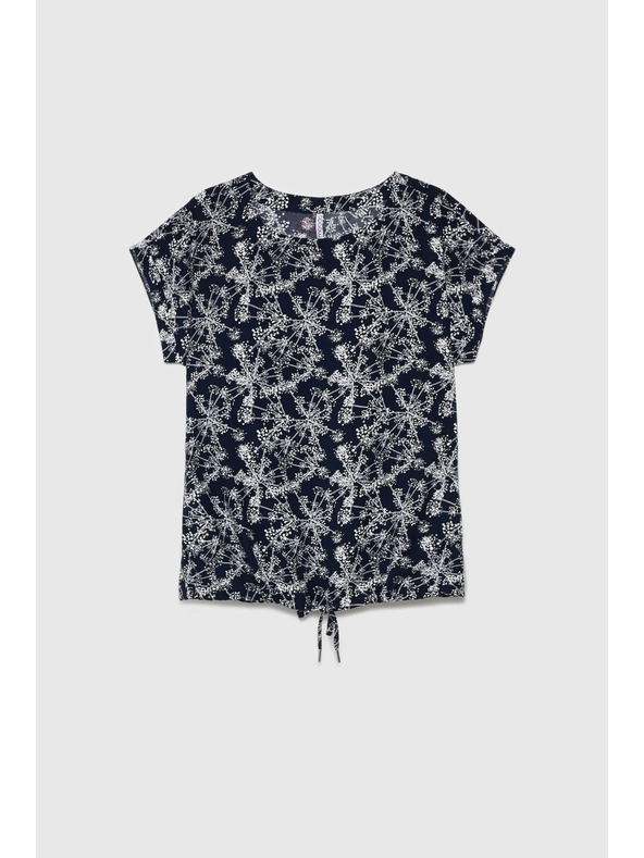 Moodo Sötétkék női blúz megkötővel