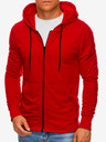 Edoti Piros férfi cipzáras kapucnis pulóver Edoti